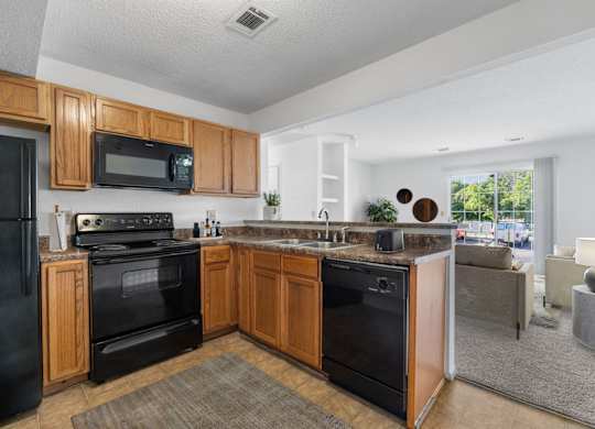 Kitchen with Black Appliances