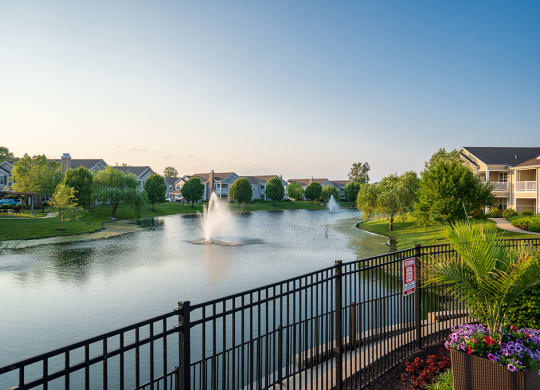 Lake with Large Fountains