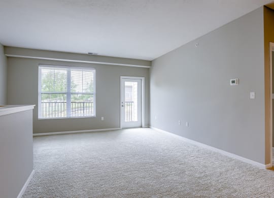 Spacious Living Area with Carpet