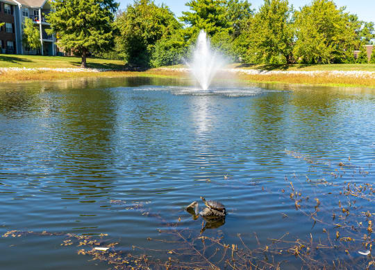 Large Pond with Fountain at Pelican Cove