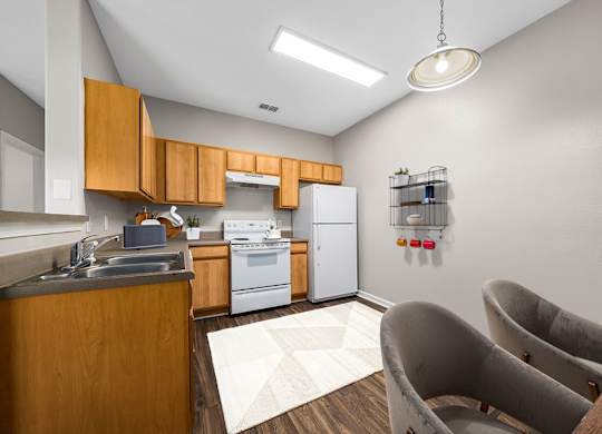 Kitchen with White Appliances