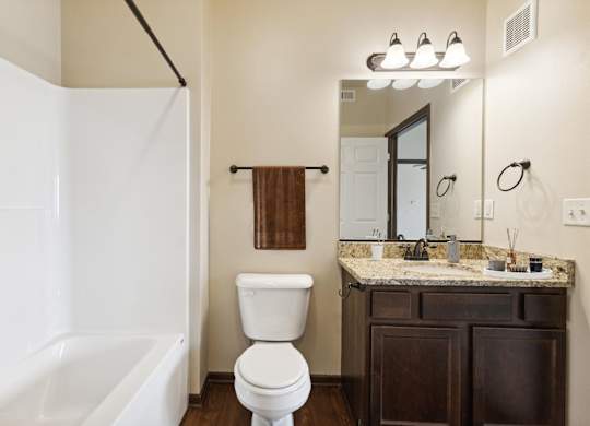 Bathroom with Dark Brown Cabinets