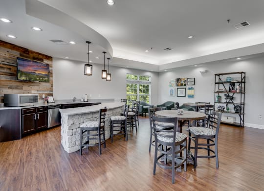 Spacious Clubhouse Kitchen With Large Island