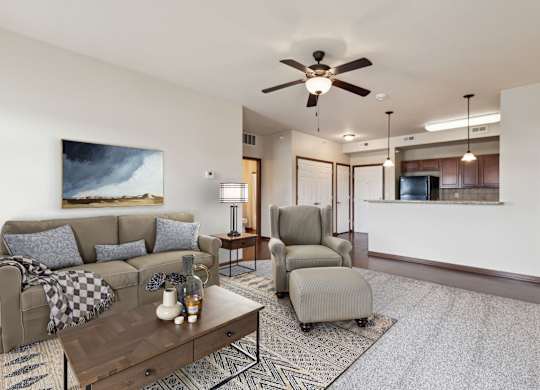 Spacious Living Area with Carpet