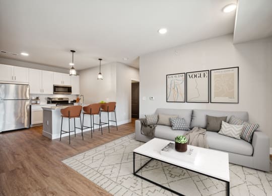Spacious Living Area With Wood-Style Flooring