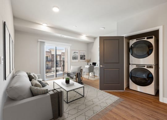 Living Room with Washer/Dryer