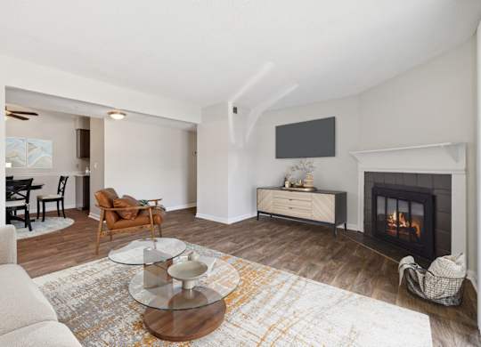 Spacious Living Area with Fireplace