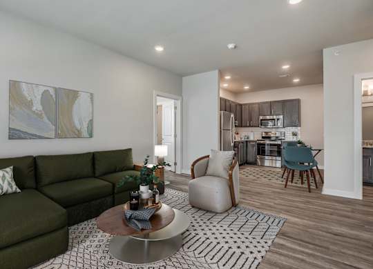 Spacious Living Area With Wood-Style Flooring
