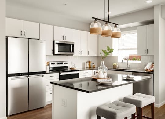 Fully Equipped Kitchen with Stainless Steel Appliances
