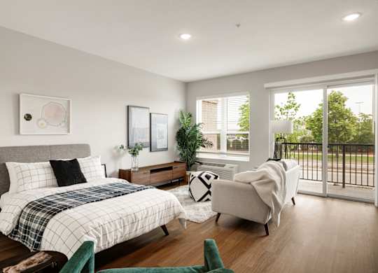 Spacious Living Area With Wood-Style Flooring