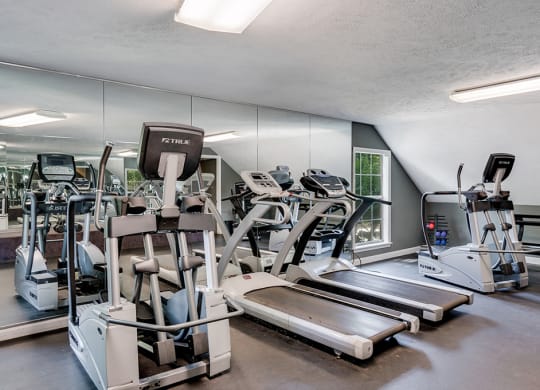 Fitness Center with Large Floor to Ceiling Mirrors