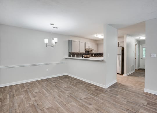 Open Concept Dining Area with Chandelier