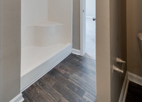 Spacious Shower with Built In Seat