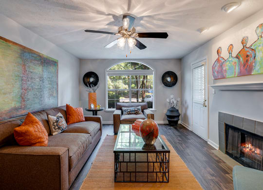 Spacious Living Room with Large Double Windows