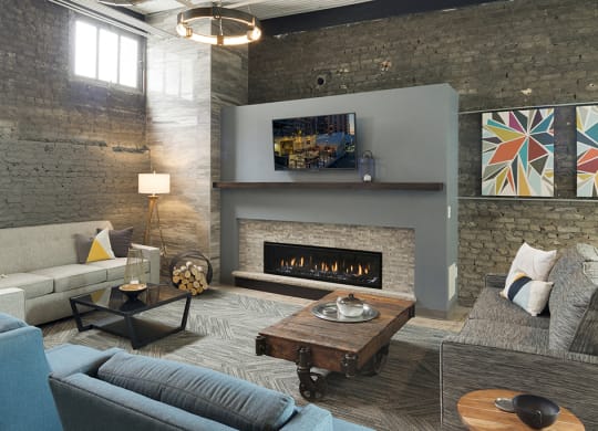 Skylounge with Fireplace and Mounted TV