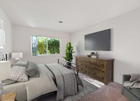 Bedroom with Large Window