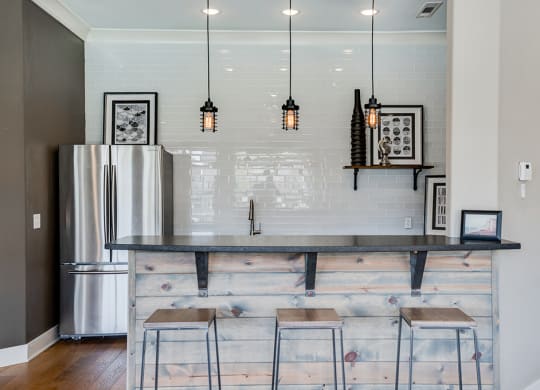Clubhouse Kitchen Area with Bar Stool Counter Top Seating