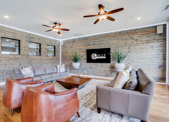 Clubhouse TV Lounge Area with Couches
