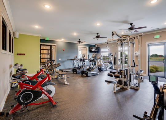 Cardio Equipment and Weights at the On-Premise Fitness Center
