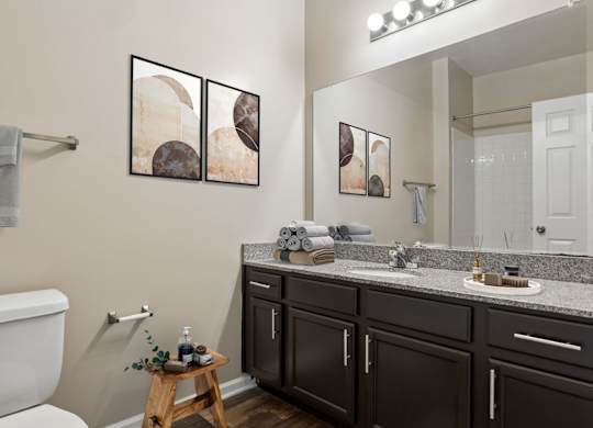 Bathroom with Wood cabinetry