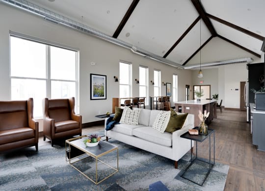 Clubhouse Lounge Area with Large Couch