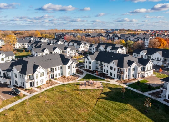 Aerial View Of Large Open Lawn Grass Area