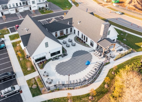 Aerial View Of The Clubhouse & Pool