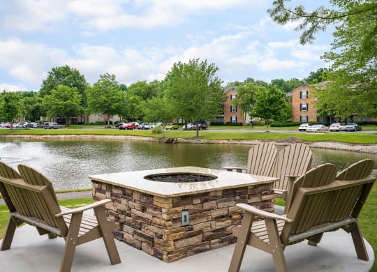 Outdoor Fire Pit Overlooking the Lake