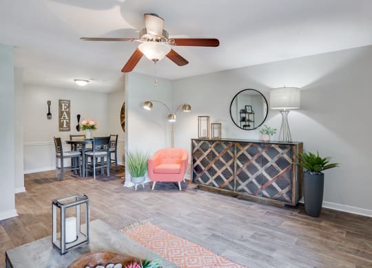 Open Concept Living Room and Dining Area