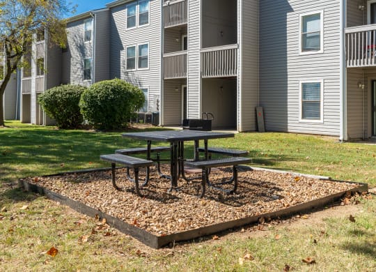 Outdoor Grilling Area with Picnic Table