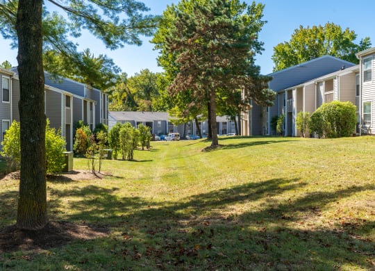 Exterior Patios and Balconies Overlooking the Large Grass Area