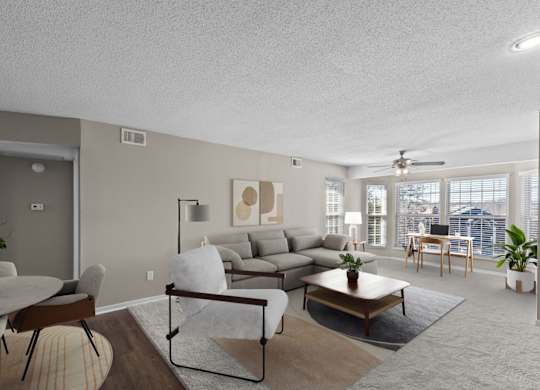 Living Room with Plush Carpeting
