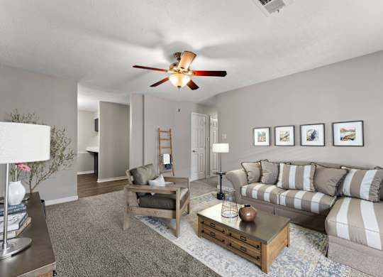 Living Room with Plush Carpeting