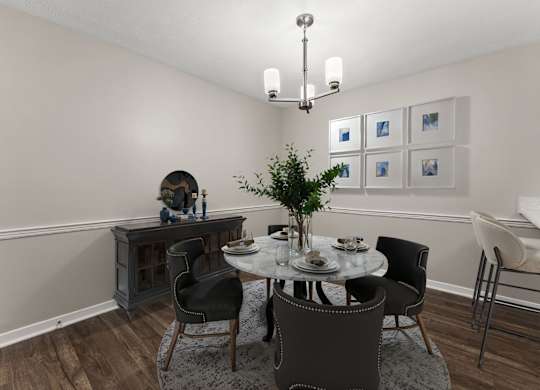 Dining Area with Vinyl Plank Flooring