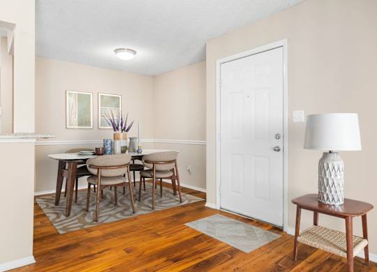 Dining Area with Overhead Lighting