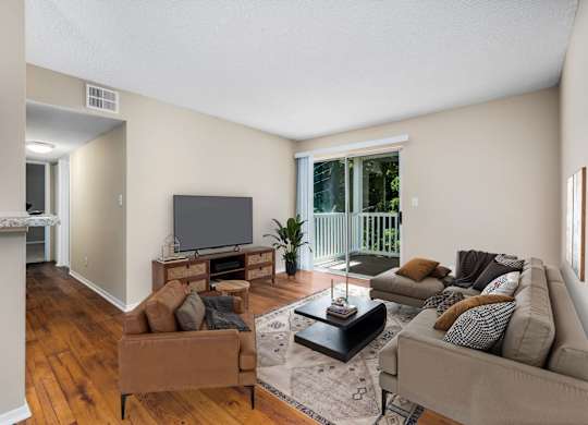 Living Area with Hardwood-Style Floors