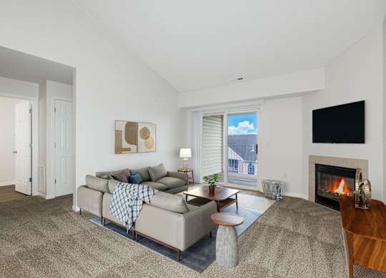 Living Area with Patio Walkout