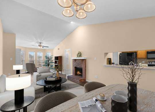 Living Room with High Ceilings