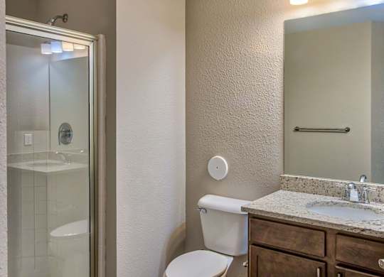 Bathroom with Wood cabinetry