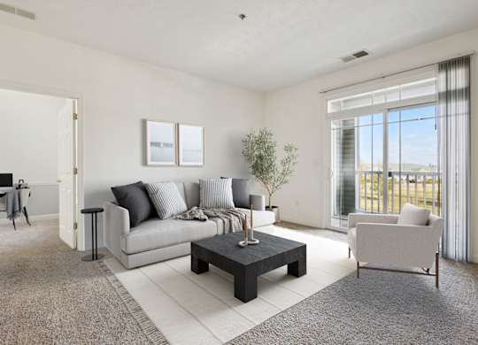 Living Room with Plush Carpeting