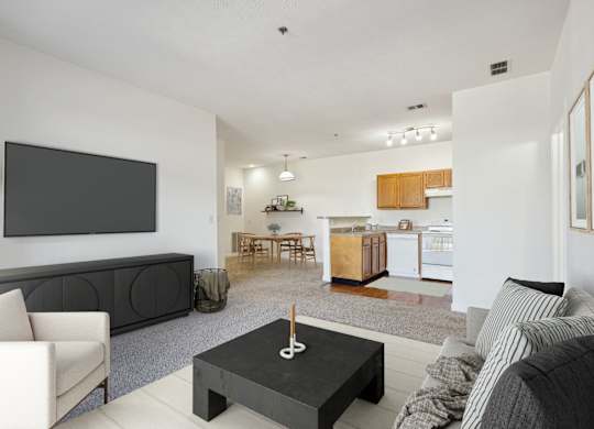 Living Room with Plush Carpeting
