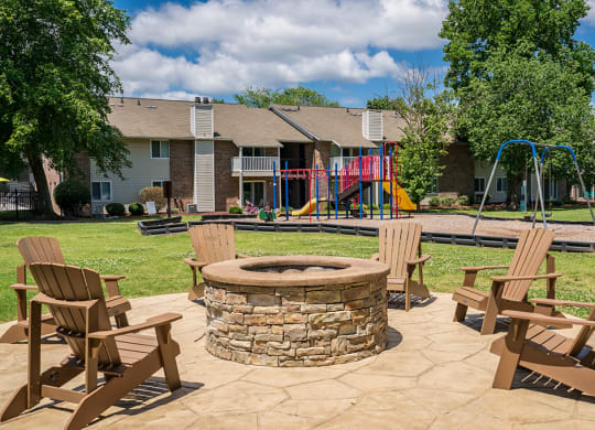 Fire Pit Area with Adirondack Chairs