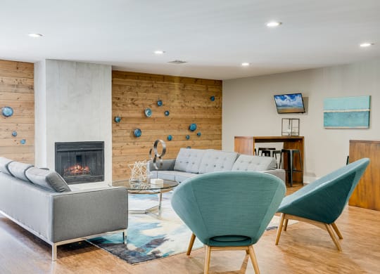 Clubhouse Lounge Area with Fireplace