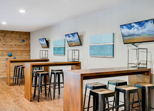 Clubhouse High Top Tables and Bar Stool Seating