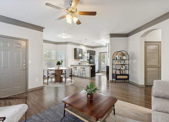 Living Area with Ceiling Fan