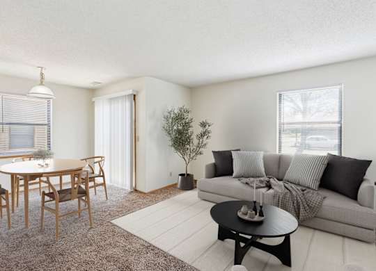 Living Room with Plush Carpeting