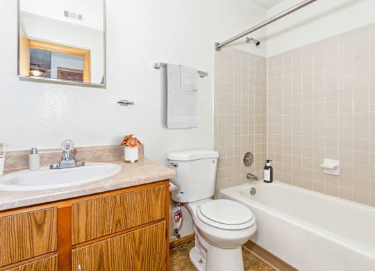 Bathroom with Wood cabinetry