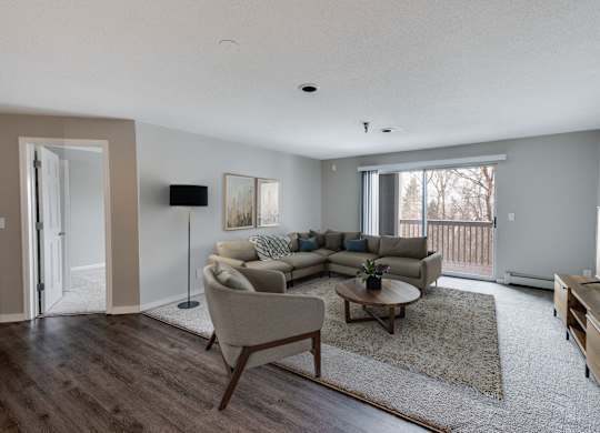 Spacious Living Area with Carpet