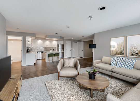 Living Room With Overhead Lighting