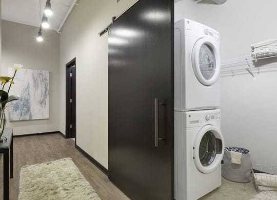 Washer and Dryer with Built In Shelving